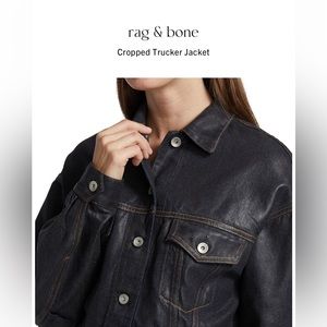 Rag & Bone BRAND NEW clear coated cropped Tucker Jacket Sz XS